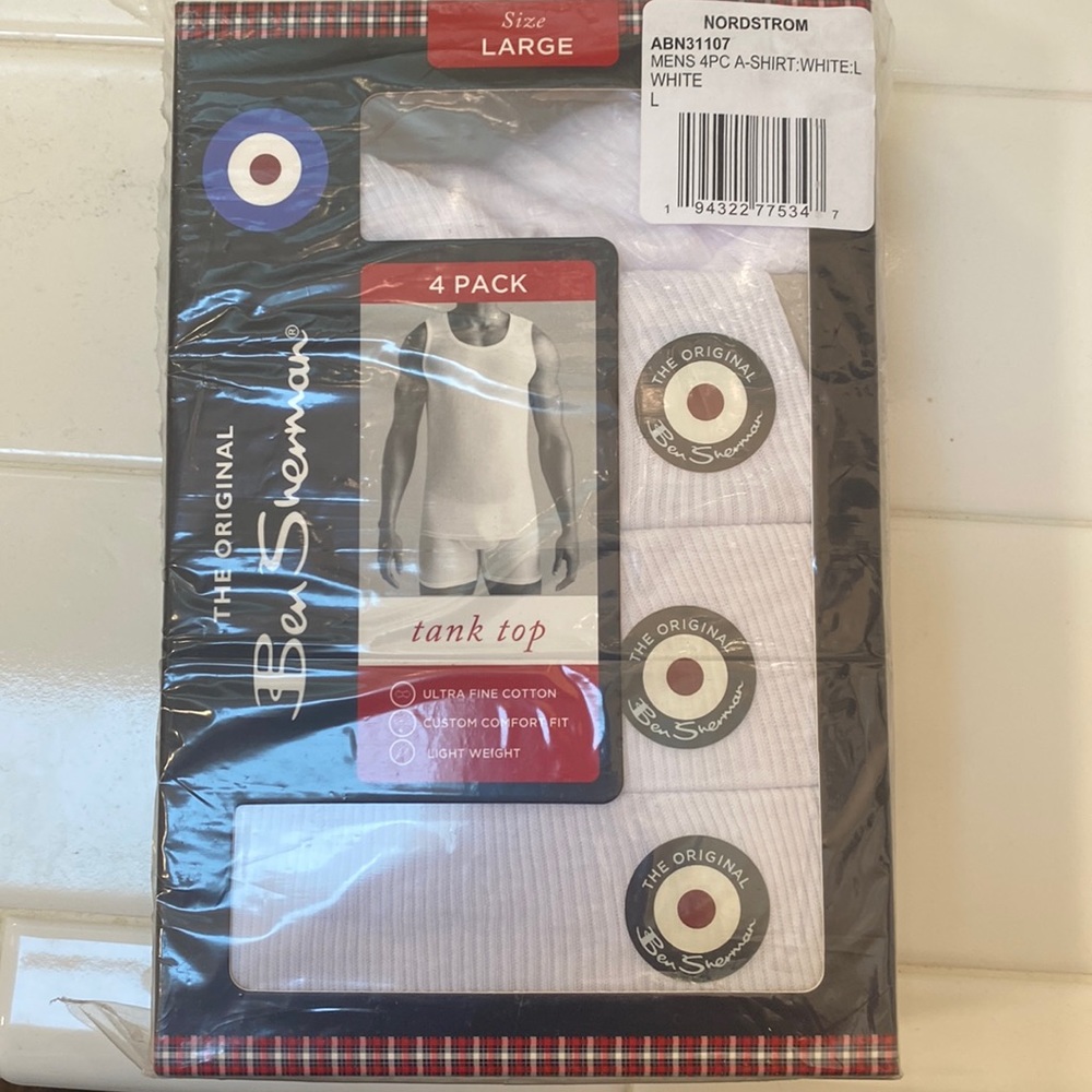 Ben Sherman white tanks qty 4 size large